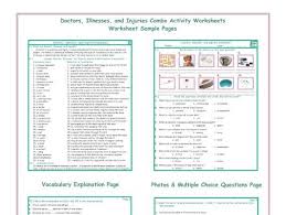 Illness and injury card game. Doctors Illnesses And Injuries Combo Activity Worksheets Teaching Resources