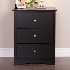 Complete with a spacious drawer to keep personal items handy and an open cubby. Prepac 3 Drawer Tall Black Nightstand