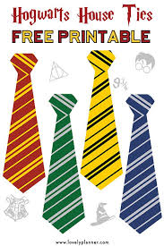 Free Printable Hogwarts House Ties For Your Harry Potter Party Lovely Planner Harry Potter Printables Harry Potter Party Decorations Harry Potter Christmas
