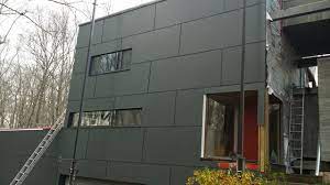 Do not install hardie panel® cladding, such that they may remain in contact with standing water. Iron Grey Hardiepanel W Fry Reglet Aluminum Trim Modern Hauser Bridgeport Von Burr Roofing Siding Windows Houzz