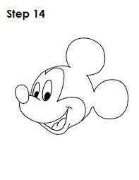 Draw Mickey Mouse Step 14 Mickey Mouse Drawings Mickey Drawing Mickey Mouse Drawing Easy