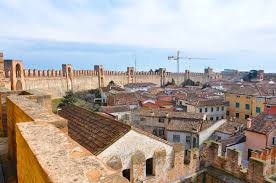 The walls can be visited with a panoramic walk at 15 meters high, a unique experience of walking in history. The Medieval Wall Of The Town Of Cittadella In Italy With A Crane In The Distance Rossi Writes