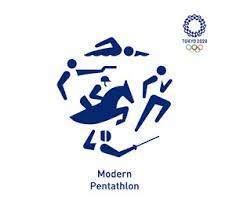 Modern pentathlon with abstract patterns on gray mosaic background. Download Modern Pentathlon Pictogram Vectors And Images Vestock