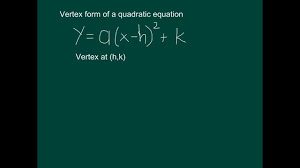 Let's solve for the axis of symmetry when a = 1 and b= —4. Find Vertex Of Quadratic Equation In Vertex Form Youtube