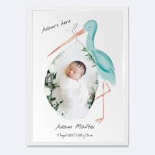 Te iubesc nespus, scumpa noastra fiica / scumpul nostru fiu! Tablou Personalizat Bebe Barza Cadou Nou Nascuti Uniq Gift Ro