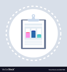 business graph document data chart clipboard icon