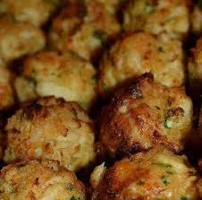 Crab Bombs 1 Crabmeat 1 Egg 1 Cup Ritz Crackers Crushed 1 T Yellow Mustard 2 T Lemon Juice 2 T Fresh Parsley Seafood Recipes Appetizer Recipes Crab Recipes
