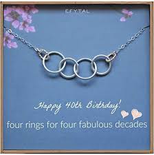 40th Birthday Present Ideas For Her Jewellery Chic Efytal Happy 40th Birthday Gifts For Women Necklace Sterling Silver 4 Rings Fo Birthday Gifts For Women 40th Birthday Gifts For Women 40th Birthday Gifts