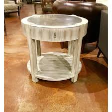 White marble coffee end table top lapis lazuli inlay hallway decorative h4508. Drexel Heritage Modern Off White Antique Wood Stone Top Round Jule End Table Chairish