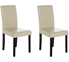 Buy Argos Home Pair Of Mid Back Faux Leather Chairs Cream Limited Stock Home And Garden Argos Home Faux Leather Chair Cream Dining Chairs