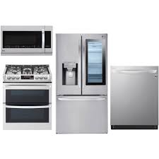 Lg 4 Piece Gas Kitchen Appliance Package With Instaview Smart Refrigerator Stainless Ste Kitchen Appliance Packages Kitchen Appliances Gas Kitchen Appliances