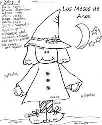 Show your kids a fun way to learn the abcs with alphabet printables they can color. Spanish Months Los Meses De Ano Witch Halloween Coloring By Proven Winners