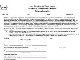 This form is required for all students entering kindergarten, sixth or ninth grades when parent(s) or legal guardian(s) is requesting a religious exemption on or after october 16, 2015. Vaccination Conscientious Belief Exemption Bill Stalls In Iowa Senate