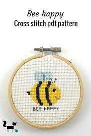 Access needlework patterns to download and you can check your pattern wherever you go. This Simple But Cute Bee Happy Cross Stitch Pattern Can Be Used To Make Gift For Somebody Who In 2020 Cross Stitch Funny Cute Cross Stitch Animal Cross Stitch Patterns