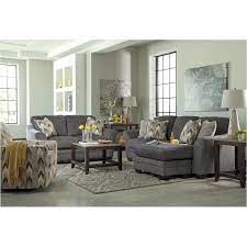 Painting out the fireplace in charcoal grey gives this living room a focal point and dimension. 8850218 Ashley Furniture Braxlin Charcoal Sofa Chaise