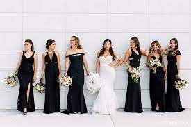 The Magic Of Diane El Khoury Wedluxe Magazine Black Bridesmaid Dress Mismatched Wedding Bridesmaid Dresses Black Bridesmaid Dresses