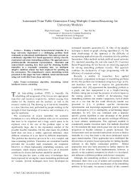 Pdf Automated Time Table Generation Using Multiple Context Reasoning For University Modules