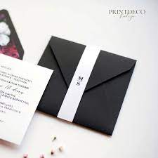 Paprastumas Black Invitation Handmade Invitations Black Wedding