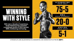 Top suggestions for israel adesanya. Espn Mma On Twitter Israel Adesanya Enters The Octagon Tonight At Ufc259 With Wins In The Fight Game