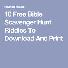 (one from each book of the bible.) the answers to these puzzles are the items they must hunt for. Pin On Scavenger Hunts
