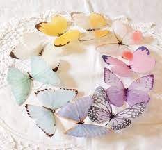Frosted Paper Butterfly Decorations Box Of 10 Pastel Mix Paper Butterfly Paper Butterflies Butterfly Decorations