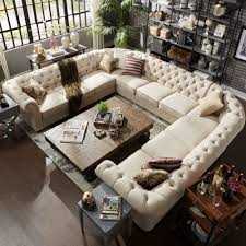 Shop Knightsbridge Tufted Scroll Arm Chesterfield 11 Seat U Shaped Sectional By Inspire Q Artis Livingroom Layout Living Room Furniture Styles Living Room Sofa