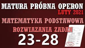 Kup matura 2021 matematyka vademecum zp operon od booktownpl w cenie 44,47 zł. Operon Matura Probna Z Matematyki Luty 2021 Zadania 23 28 Youtube