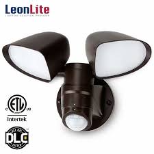 Leonlite Dual Head Led Outdoor Security Light With Motion Activated For Garage 5000k Daylight Bronze Walmart Com In 2020 Outdoor Security Lighting Security Lights Flood Lights