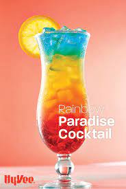 Rainbow Paradise Cocktail Recipe Paradise Cocktail Pretty Alcoholic Drinks Rainbow Drinks