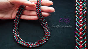 How To Make Designer Necklace At Home Party Wear Diy Beaded Necklace Jewellery Making Youtu Beaded Necklace How To Make Necklaces Necklace Designs