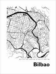 Tripadvisors bilbao karte mit hotels. 44spaces Karte Von Bilbao Poster Online Bestellen Posterlounge De