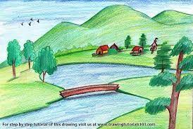 Color pencils have got to be one of my most favorite mediums. Easy Landscape Colored Pencils Drawing Easy Landscape With Color Pencils Drawingtutorials101 Com