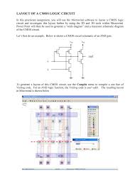 Voltage transfer characteristics of cmos inverter : Layout Of A Cmos Logic Circuit