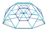 Phobos Outdoor Metal Dome Climbing Frame, 108-in x 108-in x 53-in Purple/Blue Plum