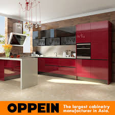 Kitchen with red cabinets is a great idea for everyone who strive to create a bold, determined kitchen with sleek and modern appearance. China Modern U Shaped Red Acrylic Wood Modular Wholesale Kitchen Cabinets Op15 A08 China Kitchen Cabinet Wood Kitchen Cabinet
