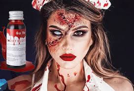 Go Ho Fake Blood Makeup (2 oz),Fake Blood Washable for Scar Wounds,Easy Dry  Flow Fake Blood for Eyes Drips Nose Bleeds,Halloween Blood for Cosplay SFX  ...
