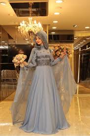 Pinar Sems Sedef Abiye Mavi Bridal Dress Fashion Hijab Dress Party Dresses