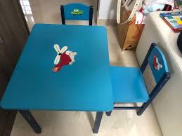 The ideal solution for kids' playrooms, nursery rooms, or even in the living room, the ramona kids 3 piece play table and chair set will have everyone wanting to sit at the kid's table. Kids Table Chair Set Babies Kids Toys Walkers On Carousell