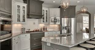 Moon White Granite With Dove Grey And White Cabinets Kitchen Cabinet Design Kitchen Remodel Countertops Grey Kitchen Cabinets