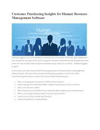 Customer Purchasing Insights For Human Resource Management Software Human Resources Human Resource Management Insight