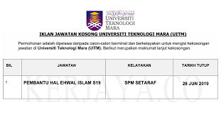 Nor fariza binti mohd shah. Jawatan Kosong Terkini Universiti Teknologi Mara Uitm Kekosongan Pembantu Hal Ehwal Islam S19 Kelayakan Spm Kerja Kosong Kerajaan Swasta