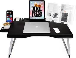 Product title dhp metal loft bed with desk, twin size frame, black metal/black desk average rating: Amazon Com Cooper Mega Table Xxl Folding Laptop Desk For Bed Sofa Couch Table Bed Desk Laptop Writing Study Eating Storage Reading Stand Black Onyx Office Products