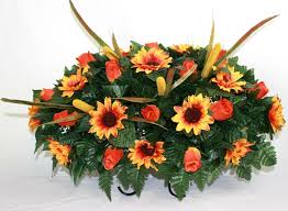 Xl Fall Mixture Sympathy Artificial Silk Cemetery Tombstone Grave Saddle In 2020 Cemetery Flowers Flower Arrangements Diy Fall Flower Arrangements