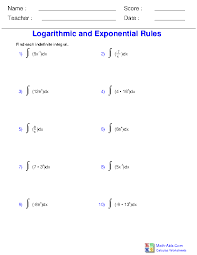 We did not find results for: Logarithmic And Exponential Integrals Worksheets Calculus Worksheets Integration By Parts