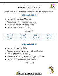 270 riddles for students with answers. Money Worksheets For Kids Money Riddles Uk