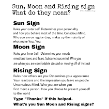 The ascendant is the sign rising in the east at the time of birth. Art And Poetry On Twitter Here S What Your Sun Moon And Rising Signs Mean
