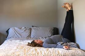 Evening Rest Yoga Pose Elevated Legs Up The Wall Pose Evening Yoga Yoga Evening Yoga Routine