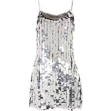 Topshop Disco Sequin Embellished Slip Dress 355 Myr Liked On Polyvore Featuring Dresses Topshop S White Sequin Dress White Dress Party Sequin Party Dress