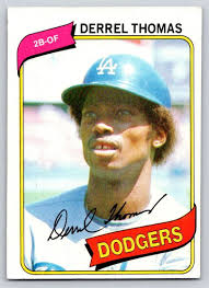 1980 Topps #23 Derrel Thomas Baseball Card Los Angeles Dodgers