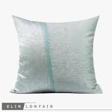 elin灰绿色金丝条纹拼接靠垫抱枕法式轻奢样板房售楼沙发床品方枕 throw pillows pillows items